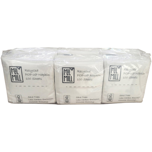 香港回收、越南製造！喵坊出品：抽取式餐巾紙（一袋6包、一包 100張）